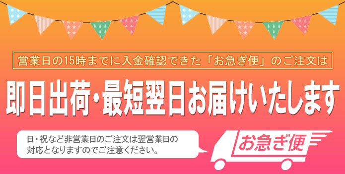 即日出荷・最短翌日お届けいたします。