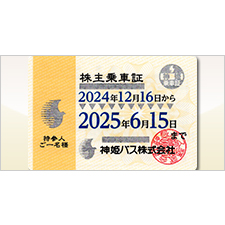 神姫バス　株主乗車証　男性　バス　半年定期　2020.12.15　送料無料